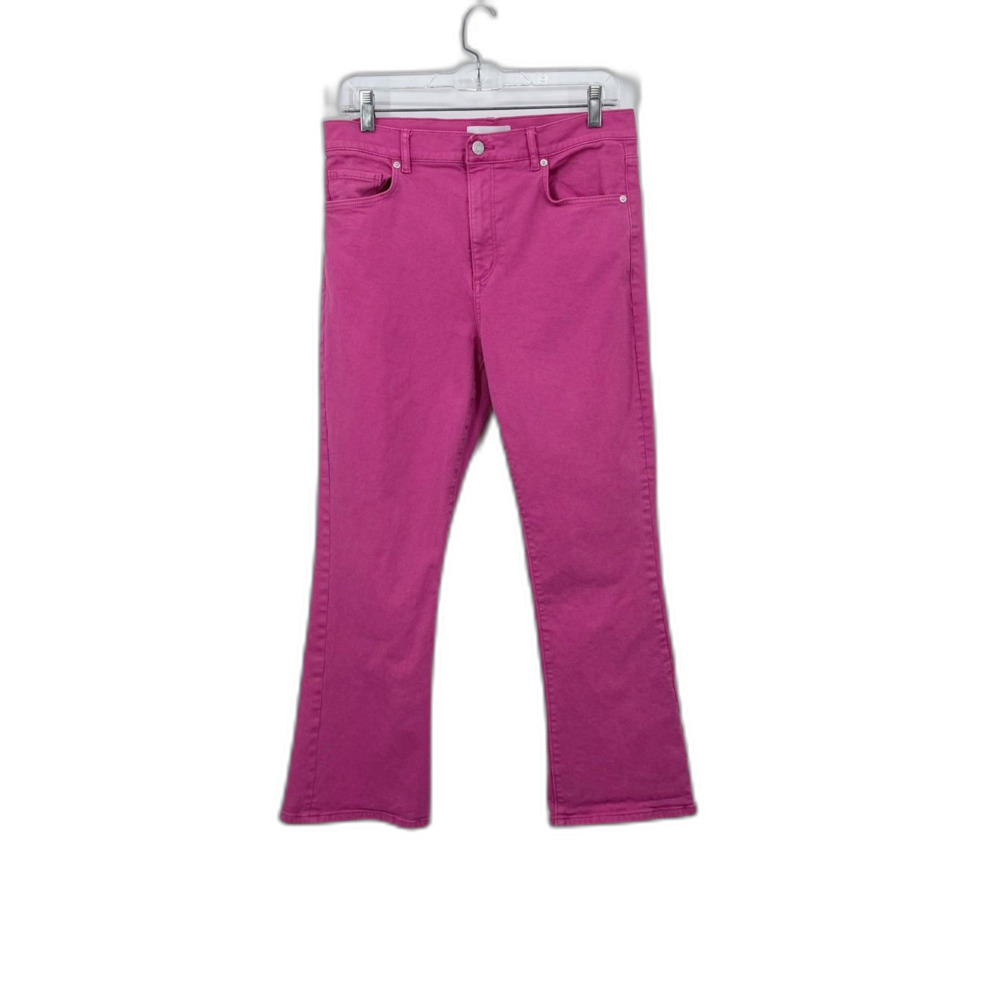 LOFT Hot Pink The Kick Crop Women Denim Jean Pants Size 28 6 Bright Summer EUC